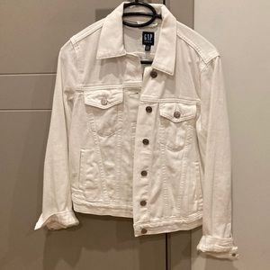 NWT GAP White Jean Jacket - Size Small Petite